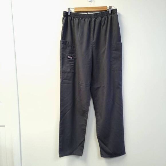 Cherokee Women's Scrub Pants Size M Gray Charcoal Basic Pockets Strait Leg Nurse - Picture 1 of 8